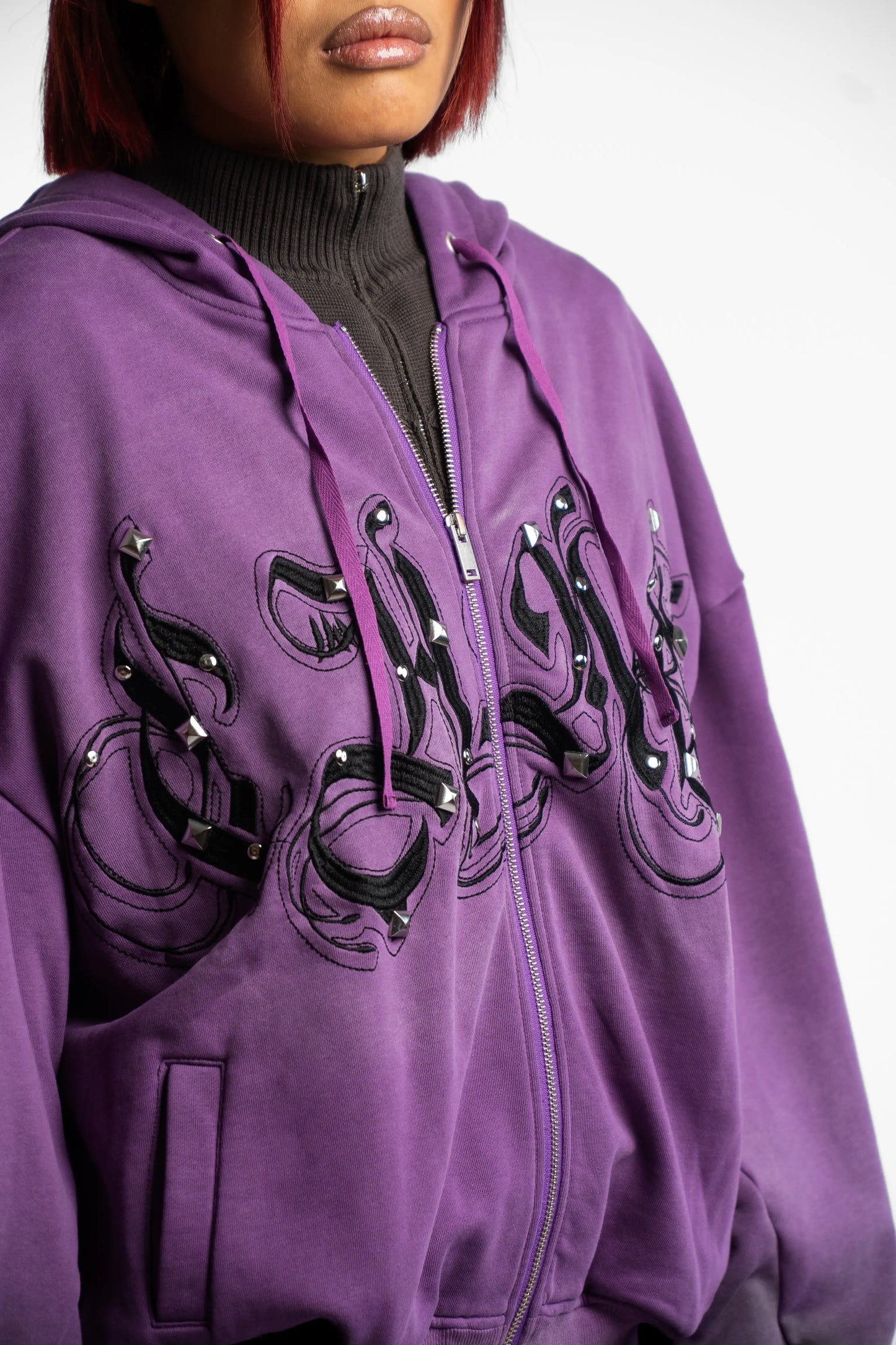 Washed Chaos Hoodie - Purple