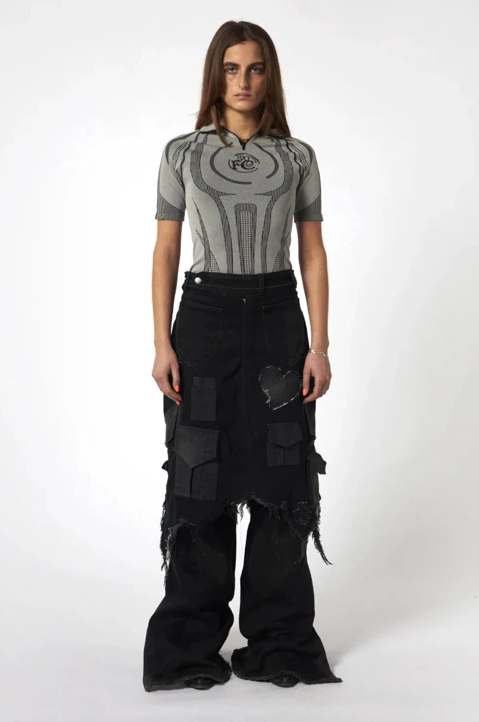 Denim Skirt Trousers