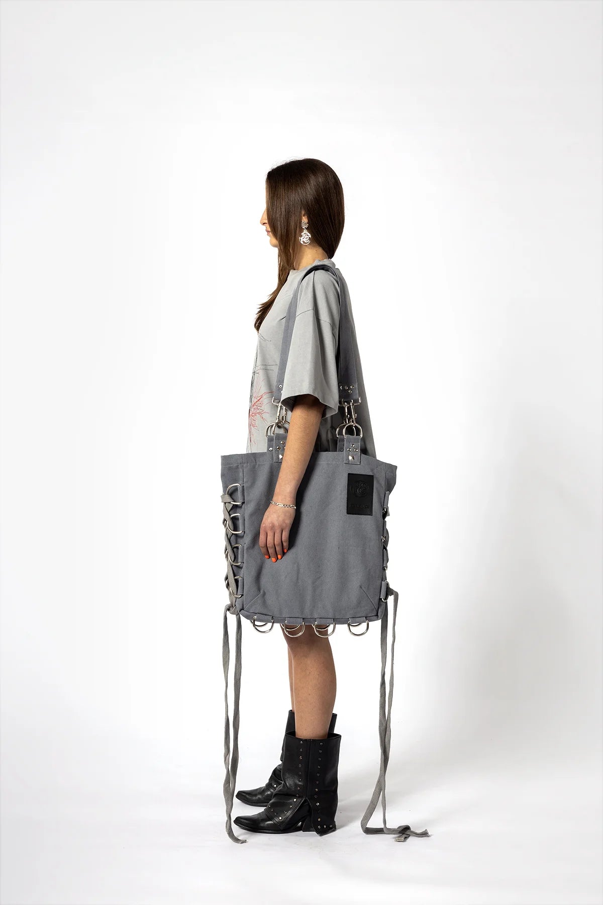 Asylum D-Ring Shoulder Bag - Grey