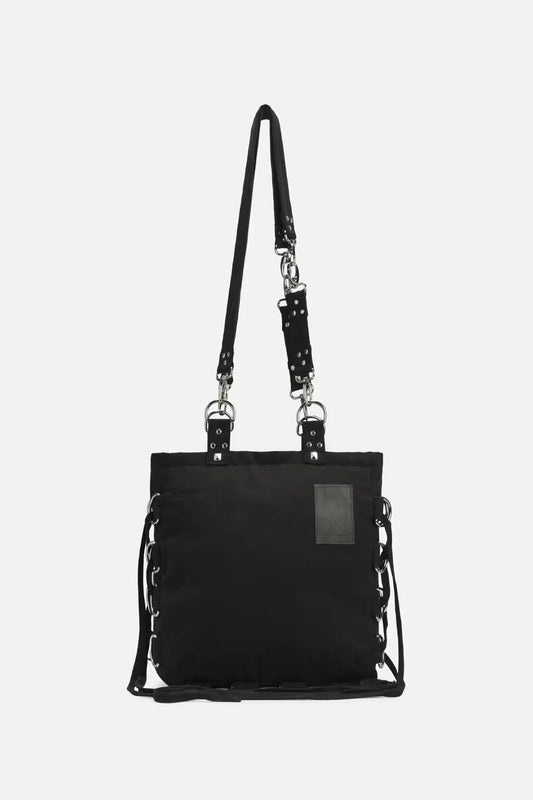 Asylum D-Ring Shoulder Bag - Black