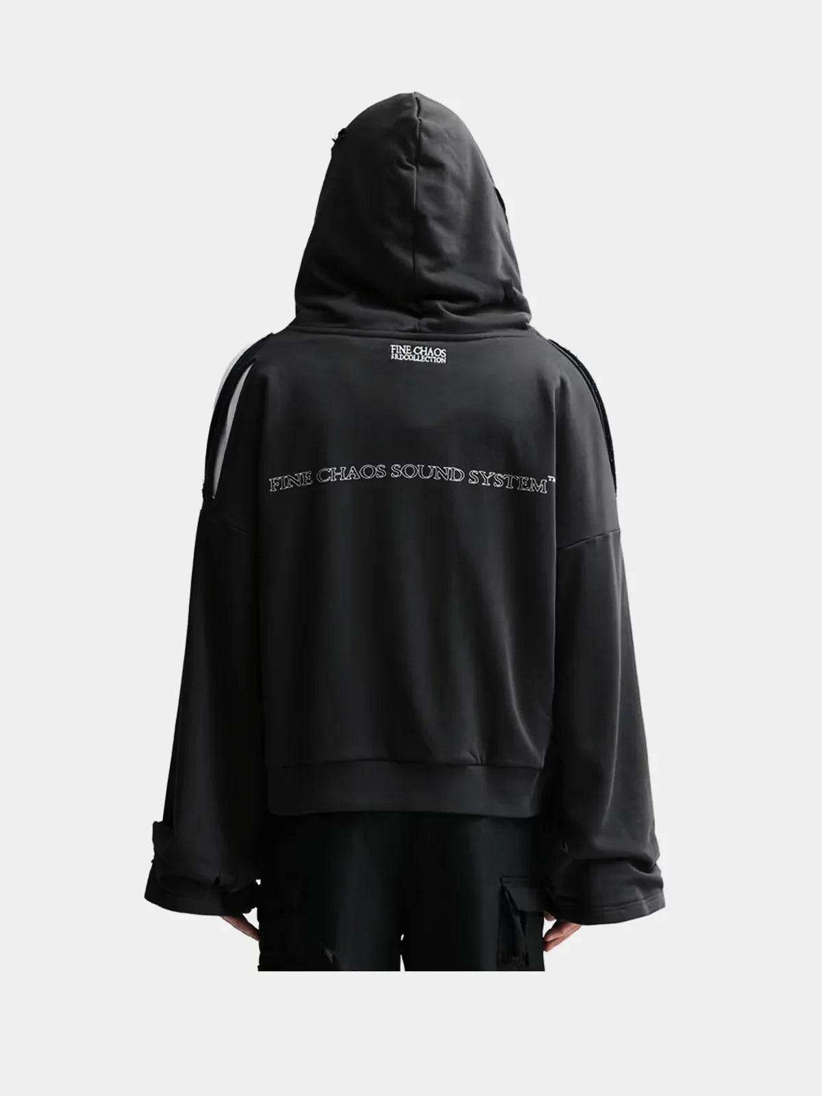 Black Deconstructed Hoodie