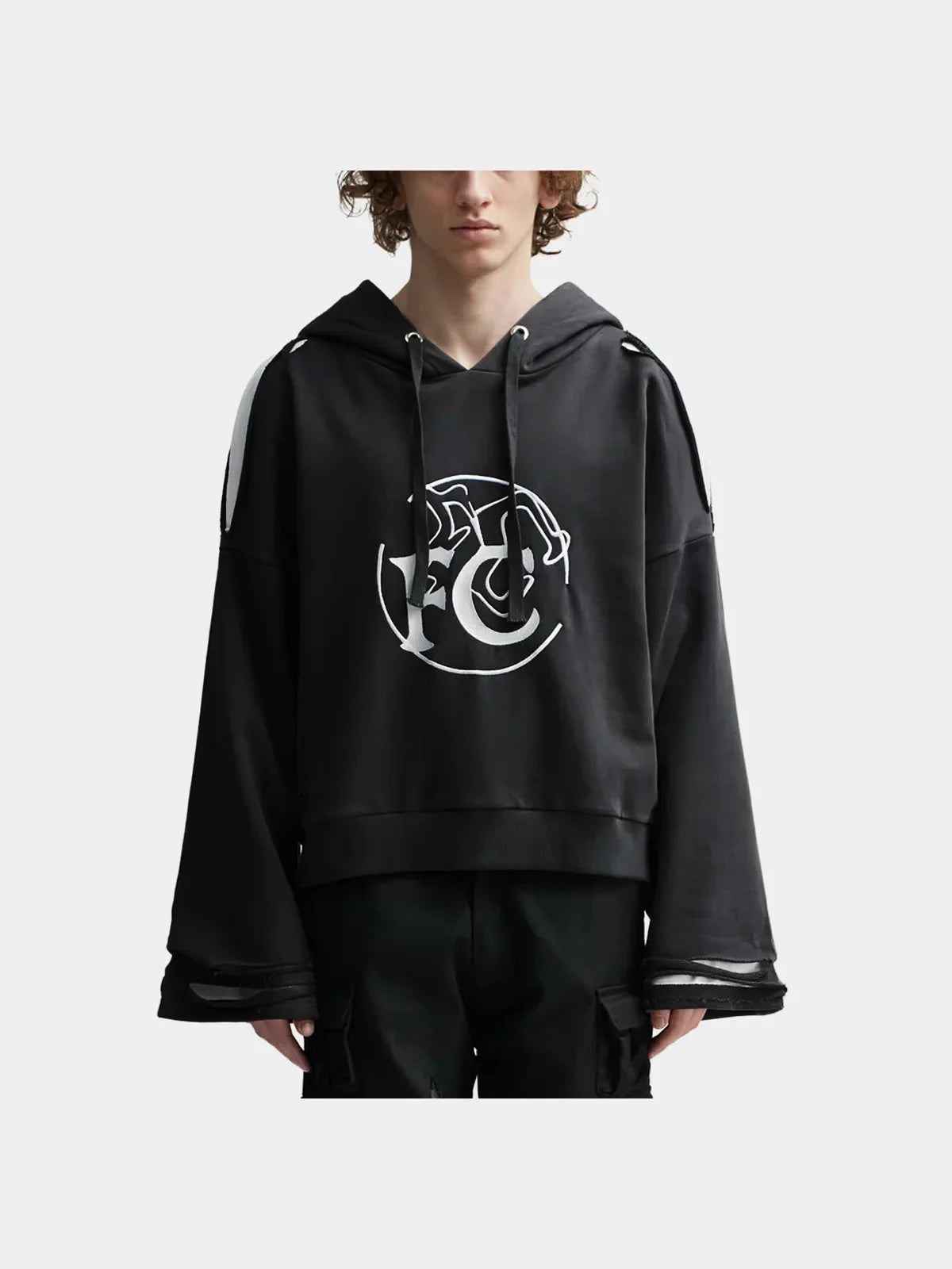 Black Deconstructed Hoodie