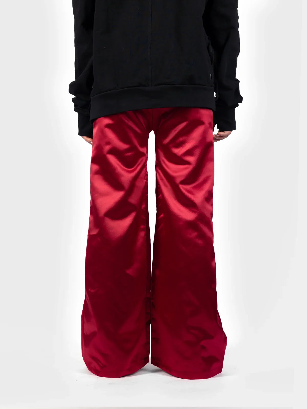 Bordeaux Bootcut Satin Trousers