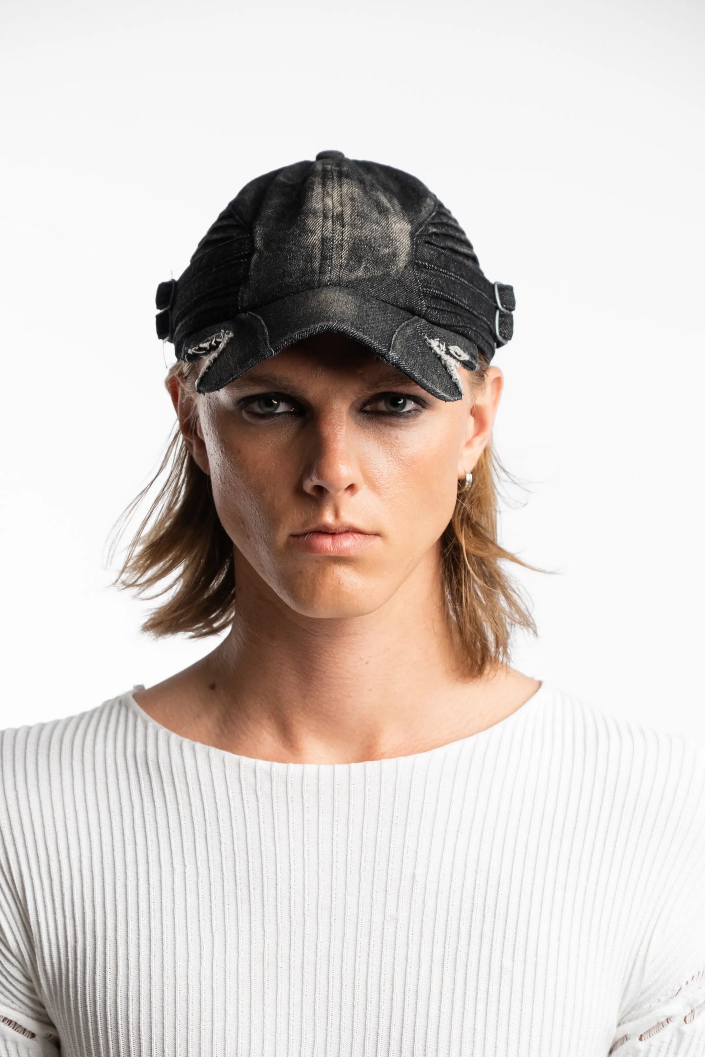 Quilted Denim Cut Cap