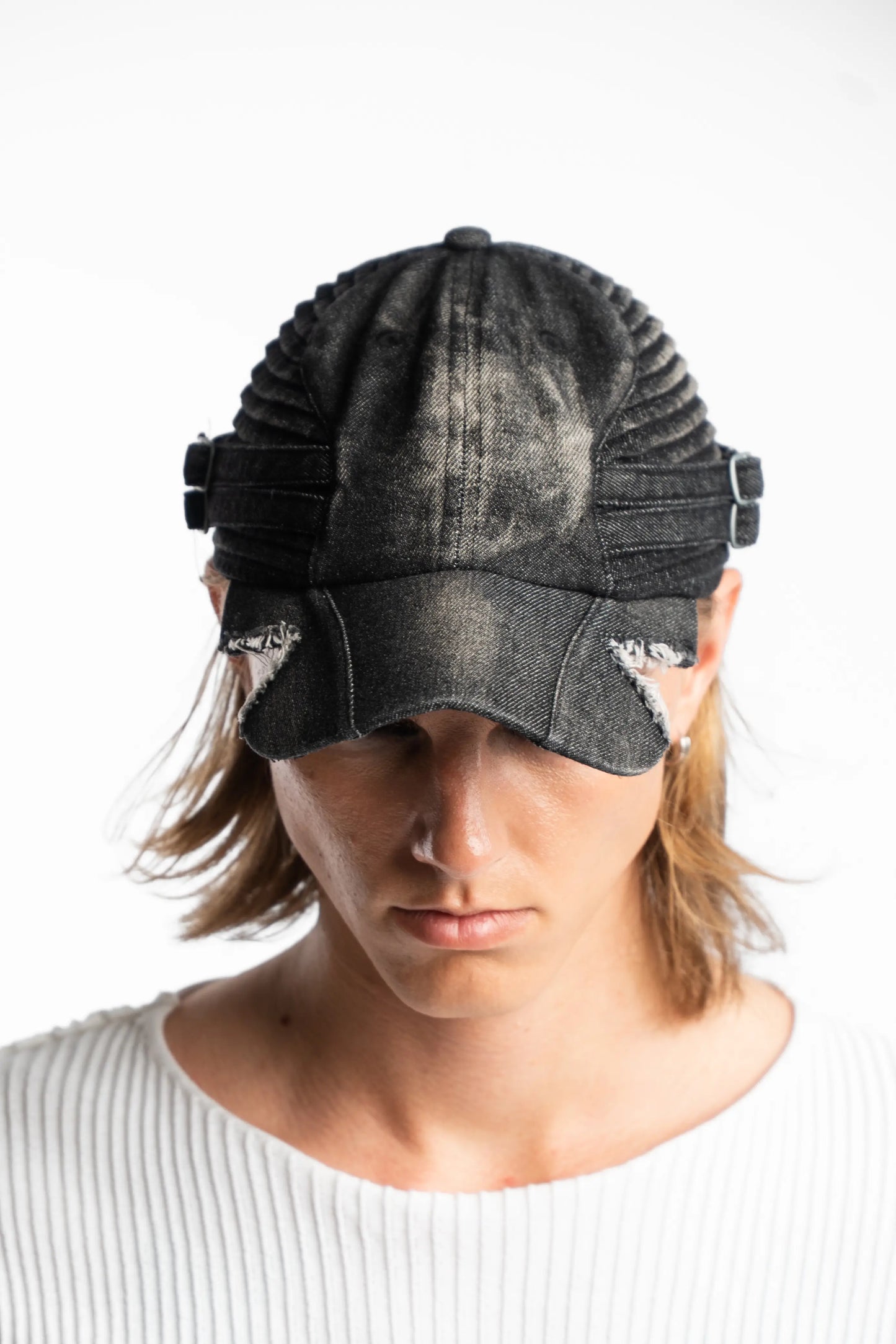 Quilted Denim Cut Cap