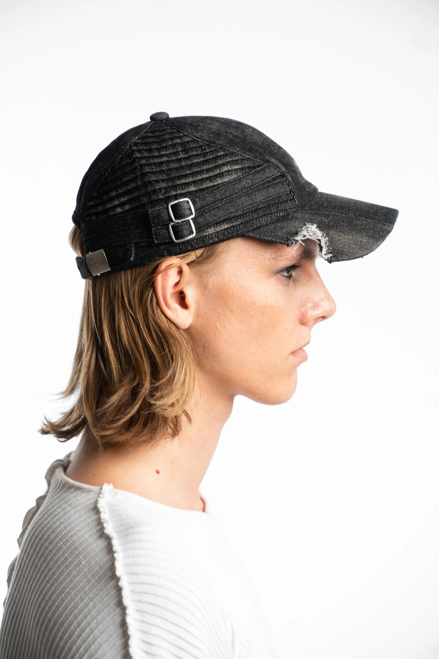 Quilted Denim Cut Cap