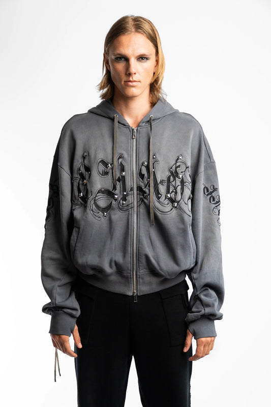 Washed Chaos Hoodie - Grey