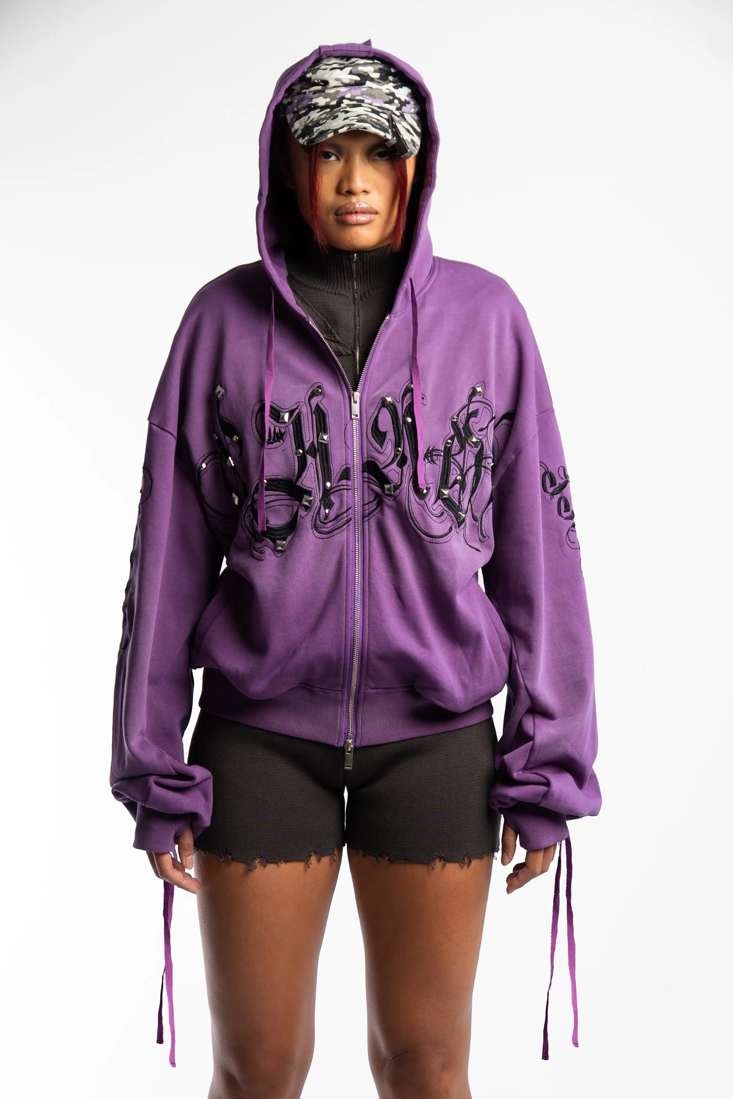 Washed Chaos Hoodie - Purple