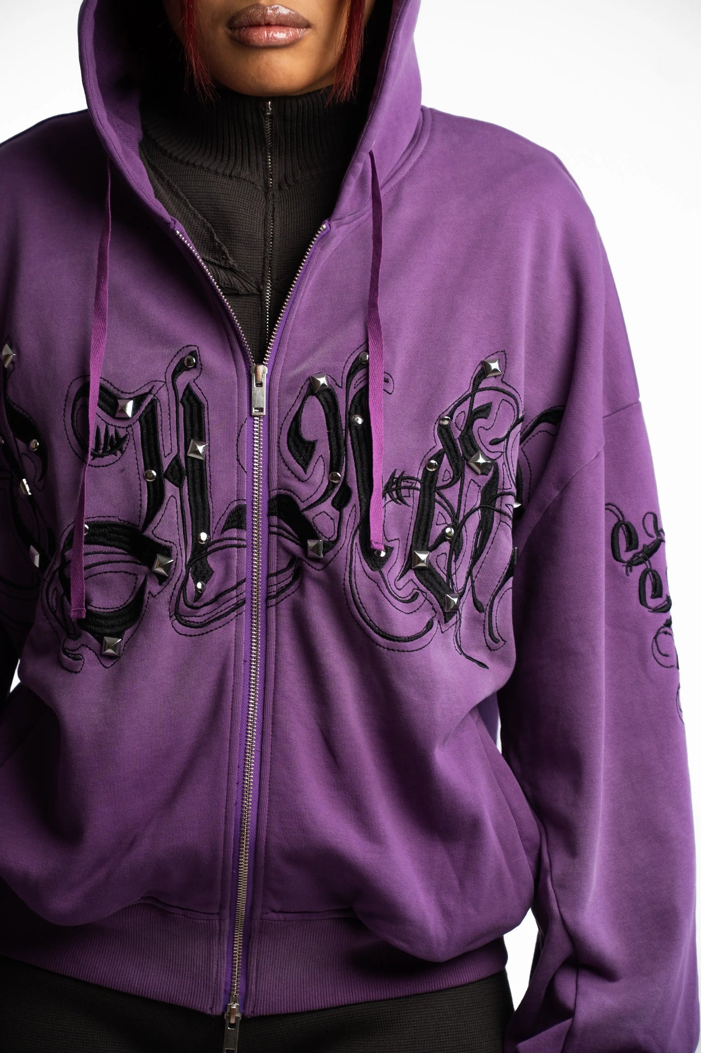 Washed Chaos Hoodie - Purple