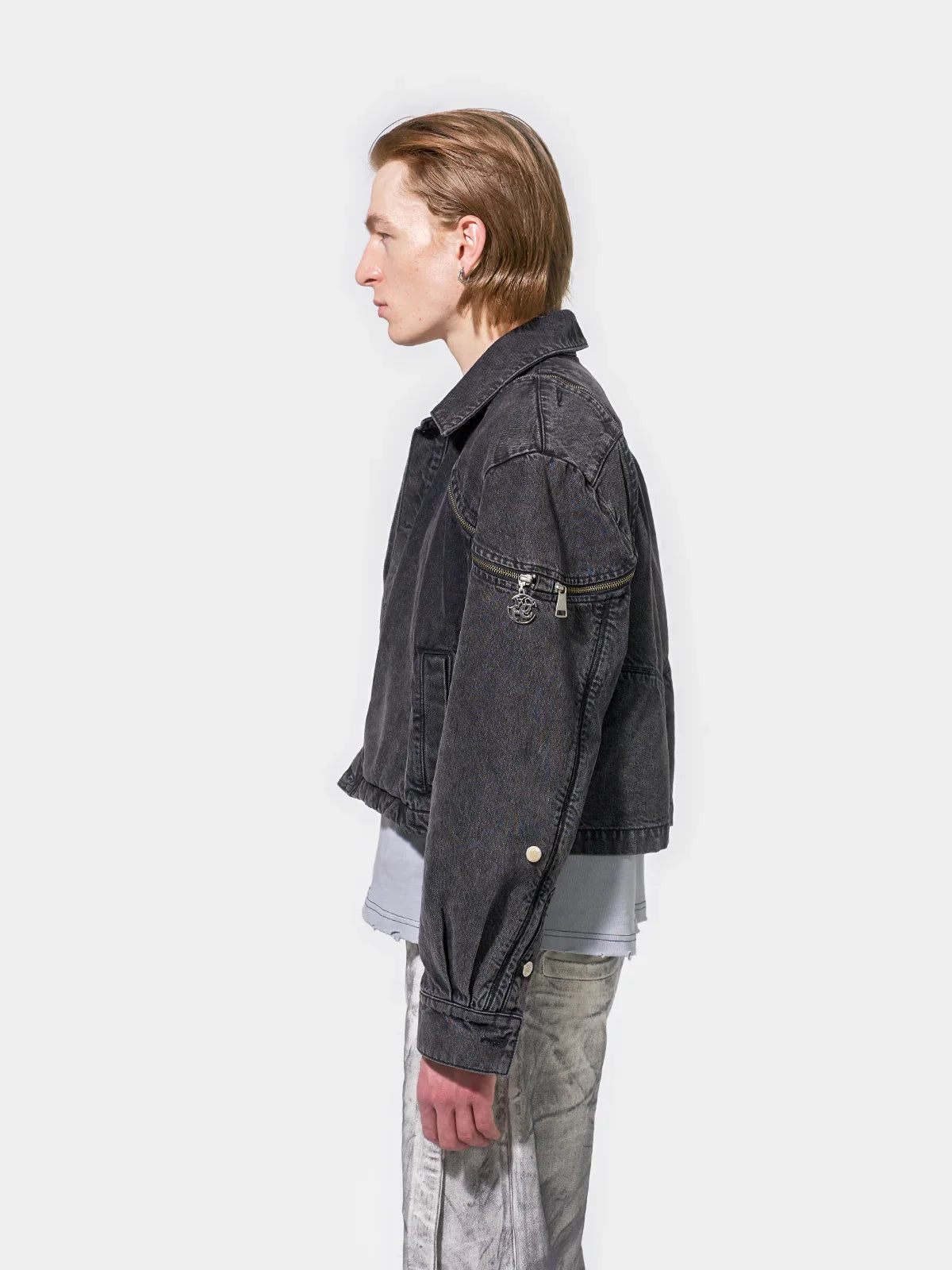 Circle zipper jacket hot sale