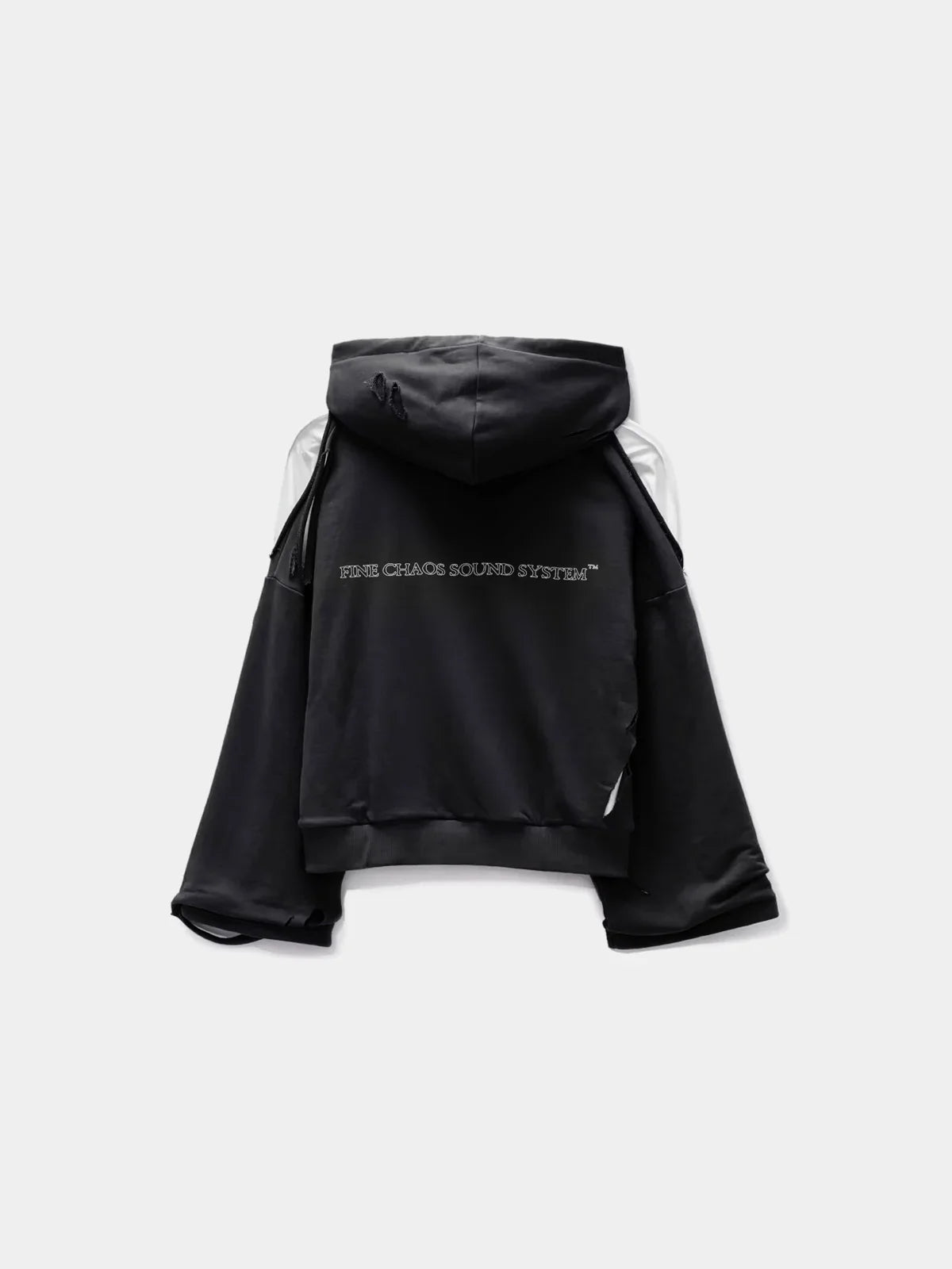 Black Deconstructed Hoodie