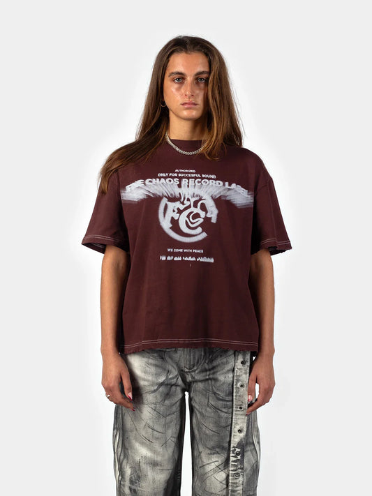 Record Label T-Shirt - Faded Brown