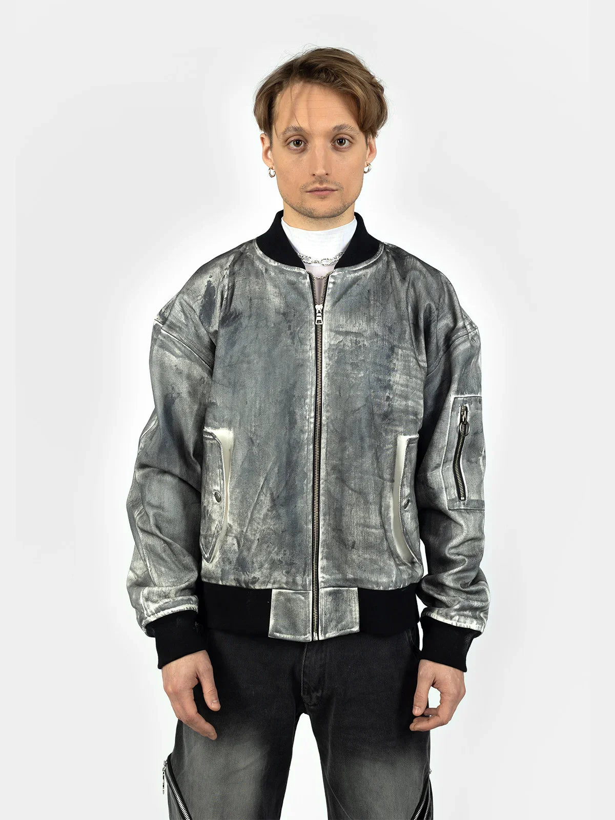 Born Extinct Waxed Bomber Jacket