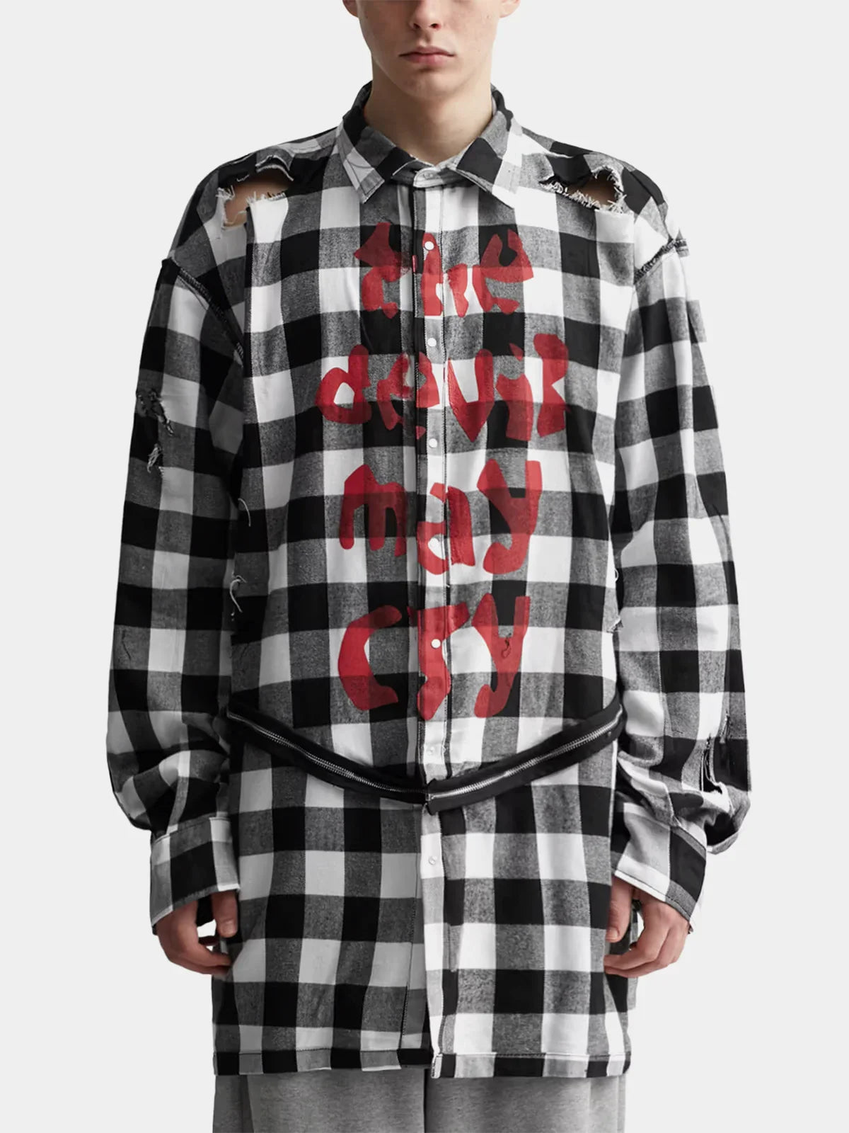 Reversible Destroyed Flannel Shirt