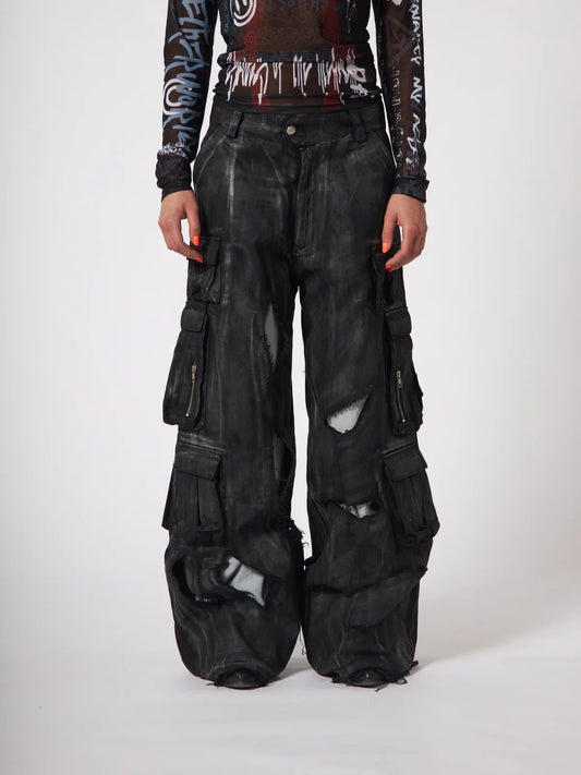 Waxed Cargo Trousers