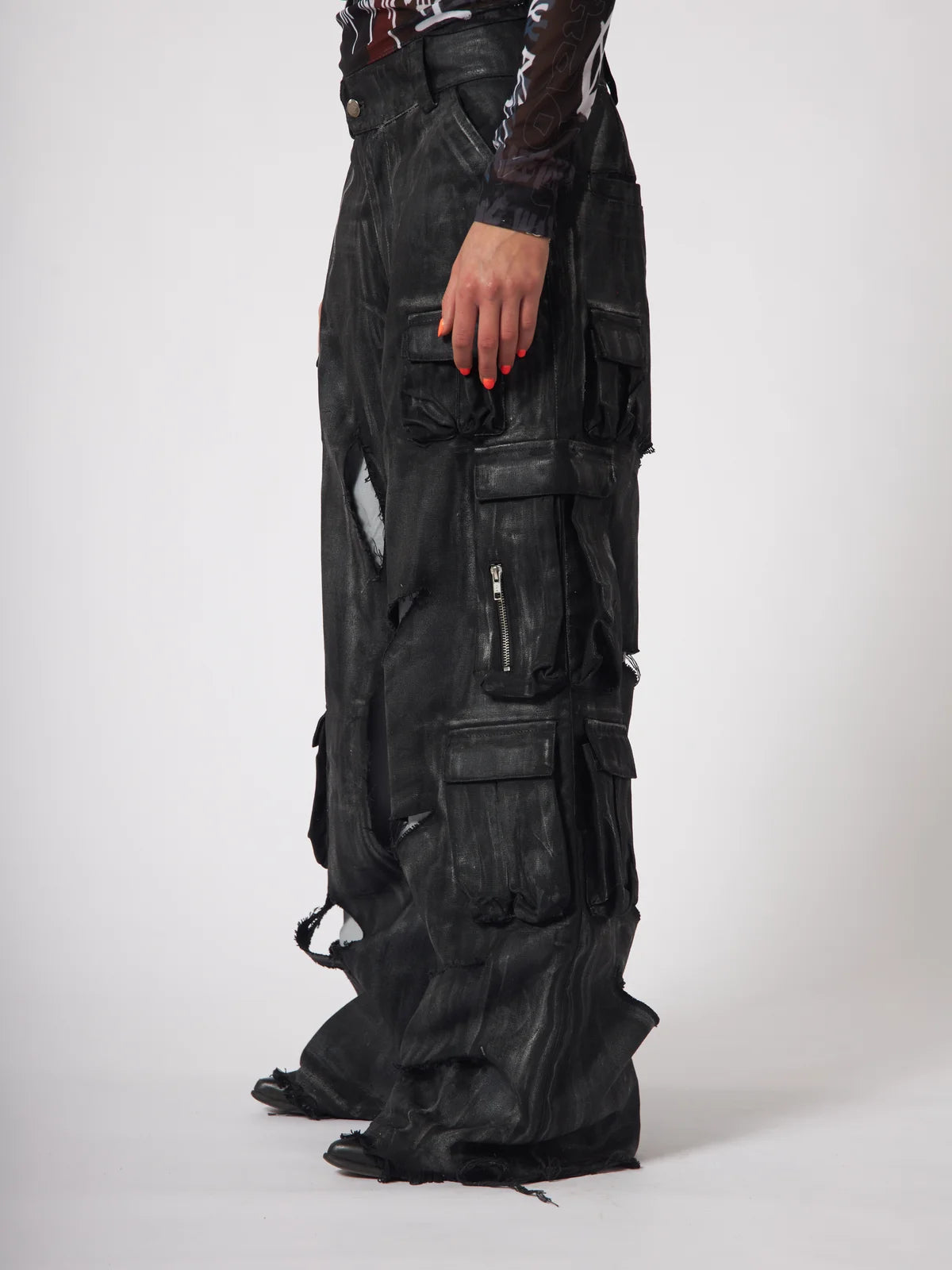 Waxed Cargo Trousers