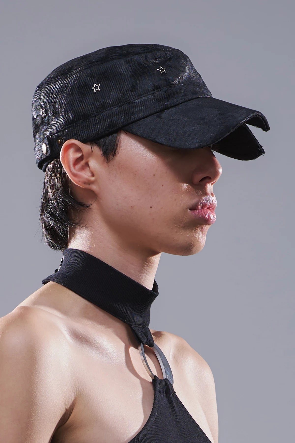 Army Latex Denim Cut Cap Black
