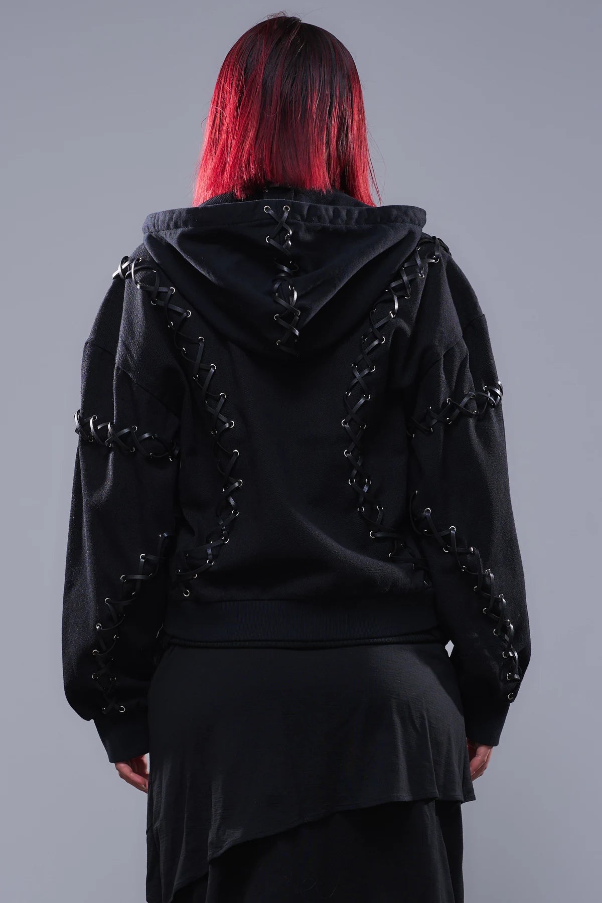 Laced Hoodie Black