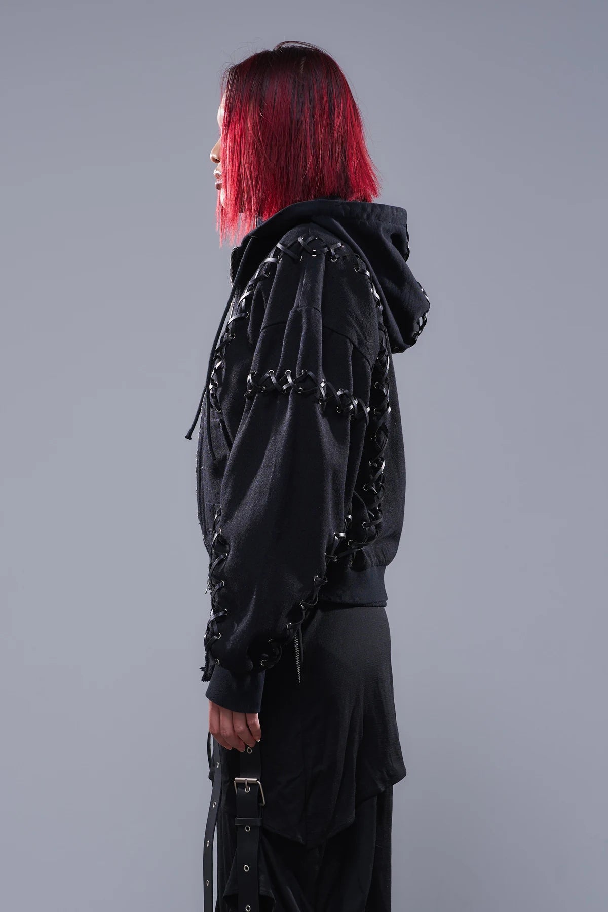 Laced Hoodie Black