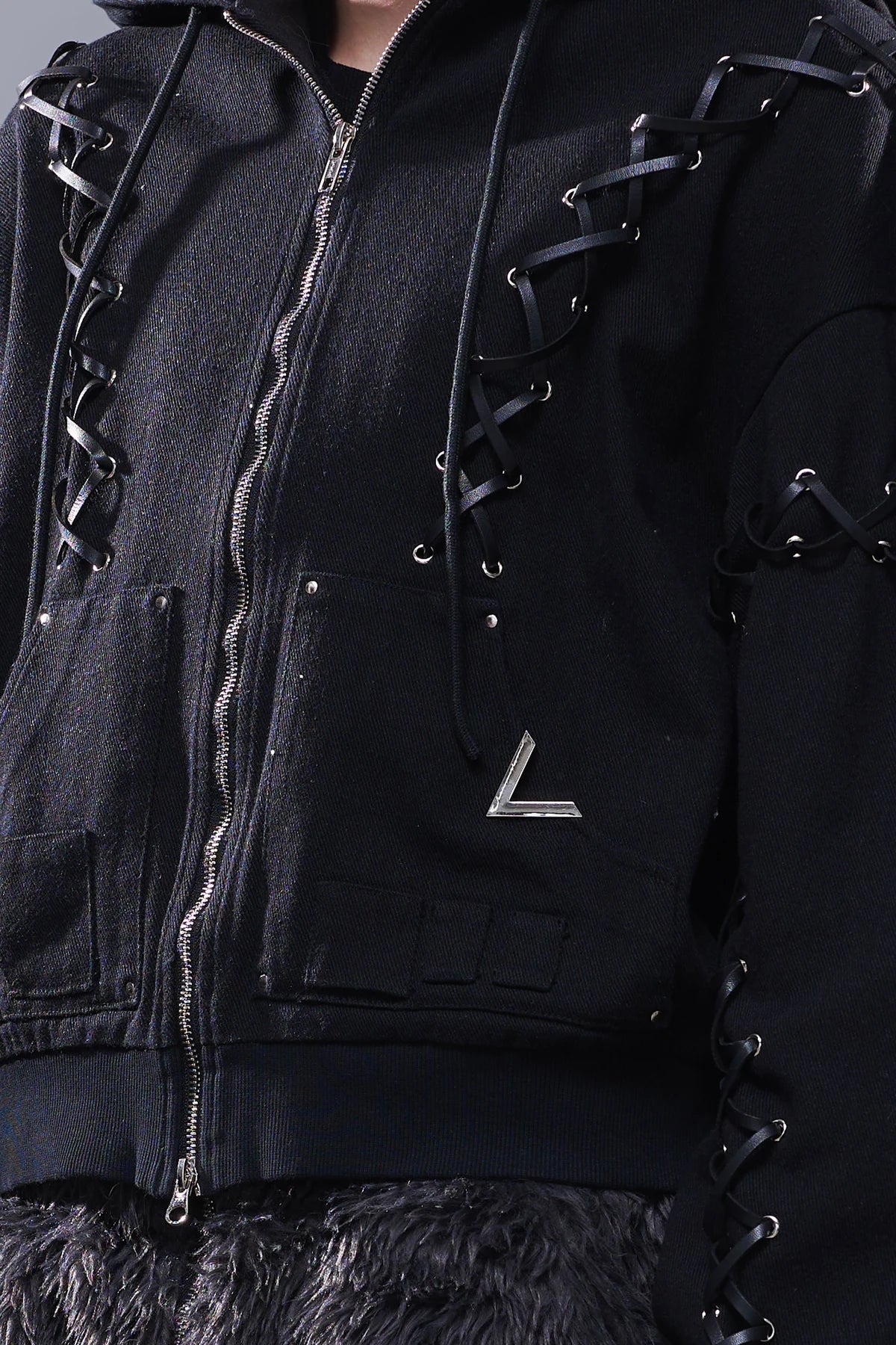 Laced Hoodie Black