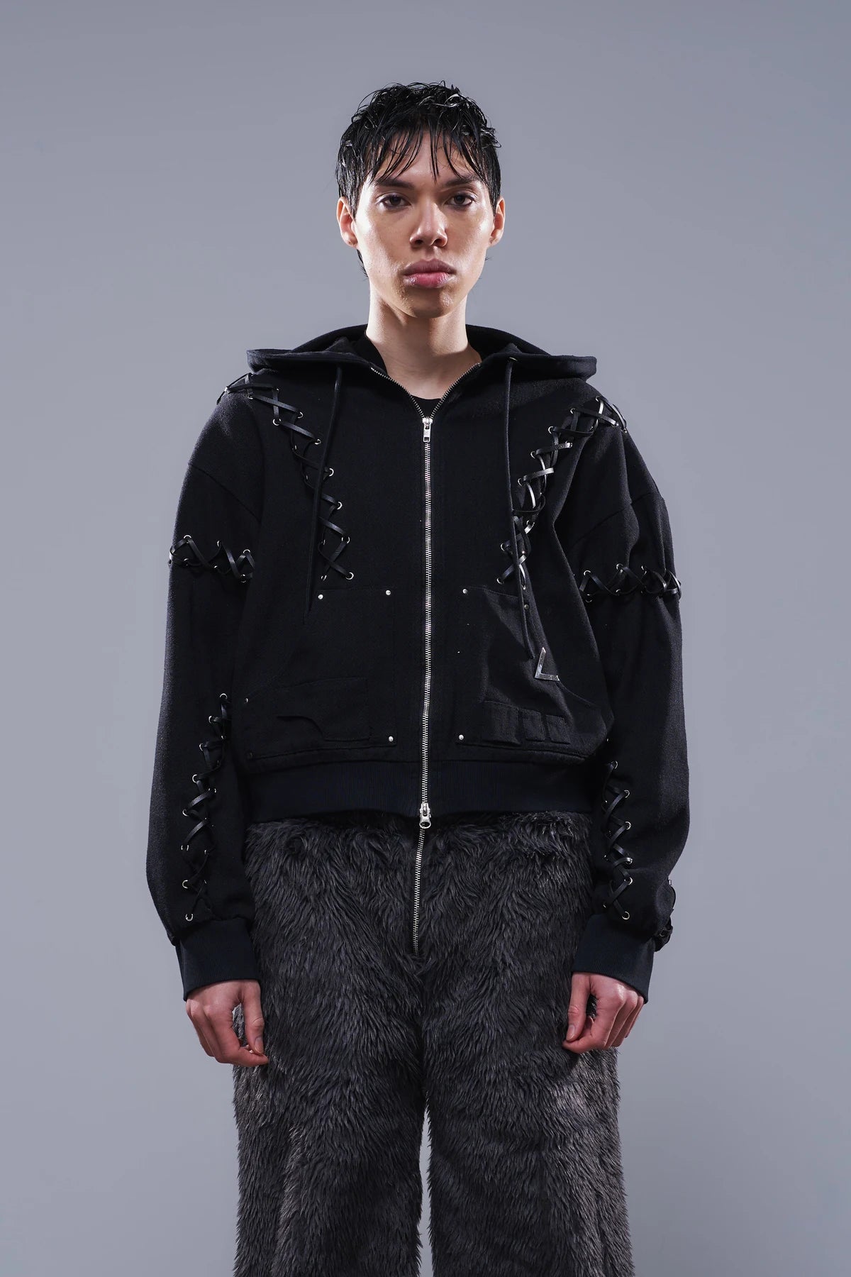 Laced Hoodie Black