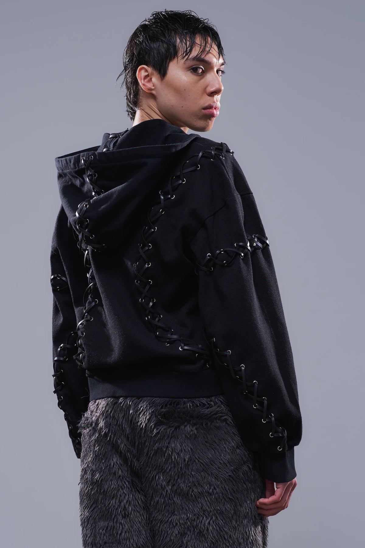 Laced Hoodie Black
