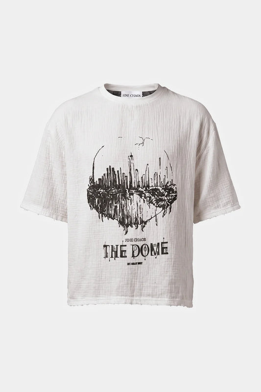 White Muslin T-Shirt 'Fear The Dome'
