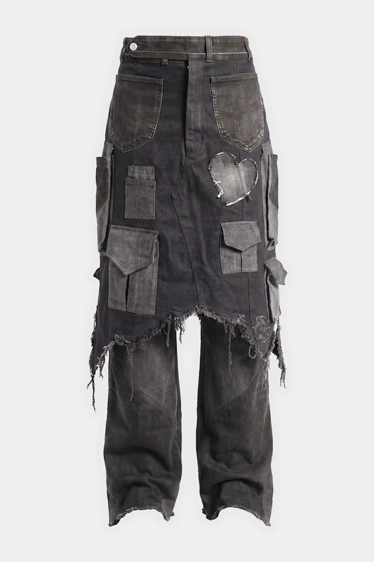 Denim Skirt Trousers