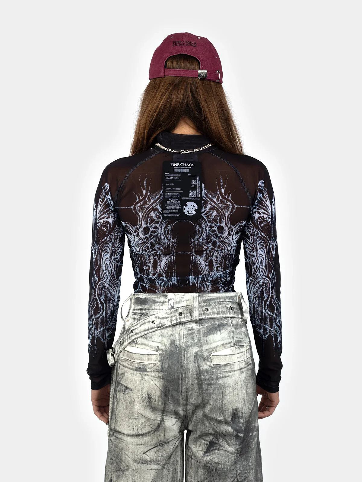 Black Soul Structure Mesh Top