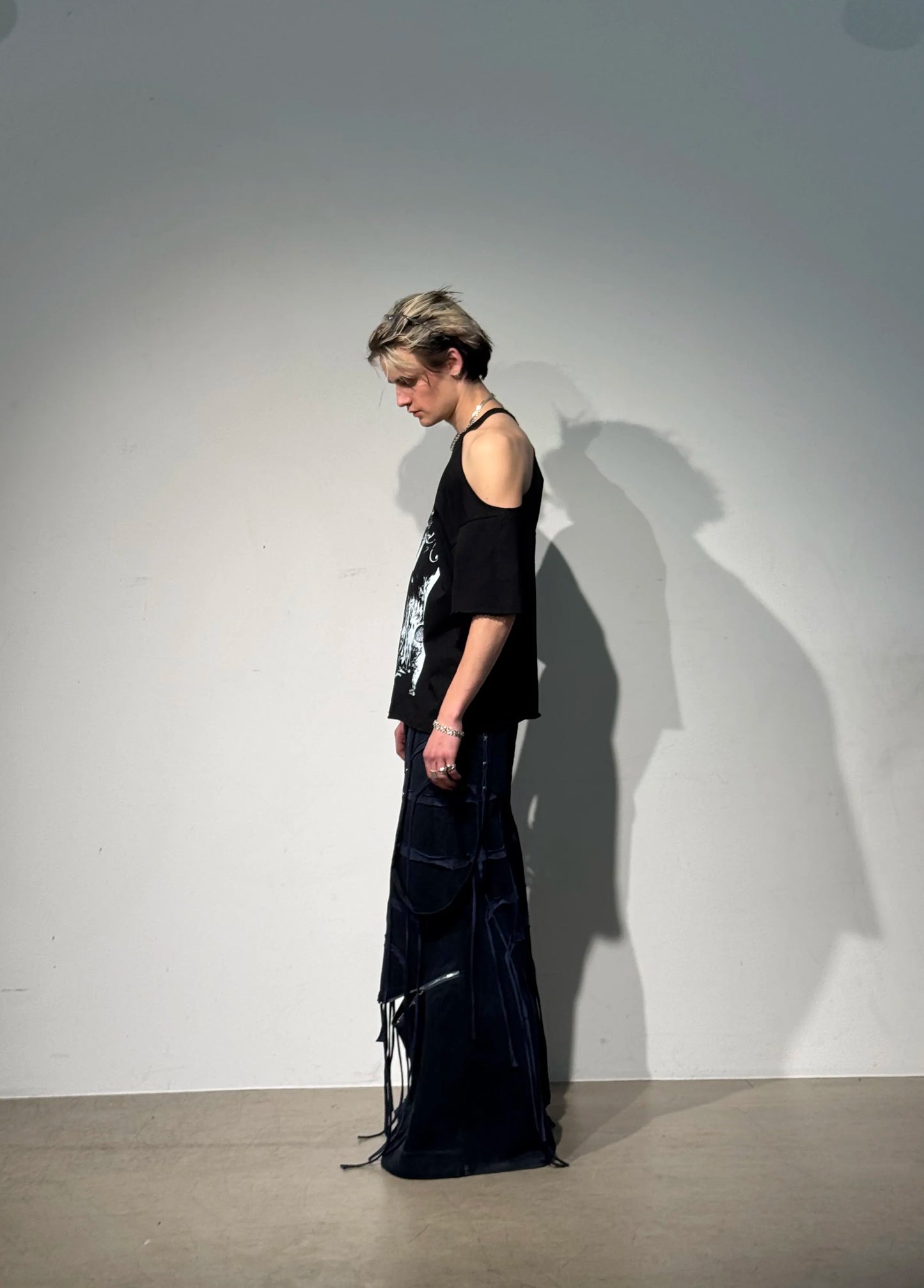 Wide Night Denim Trousers - Blue