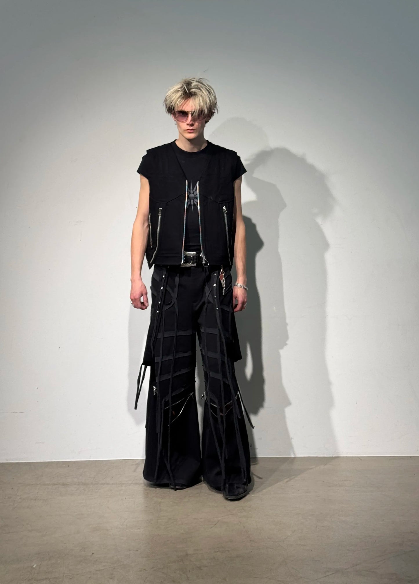Wide Night Denim Trousers - Black