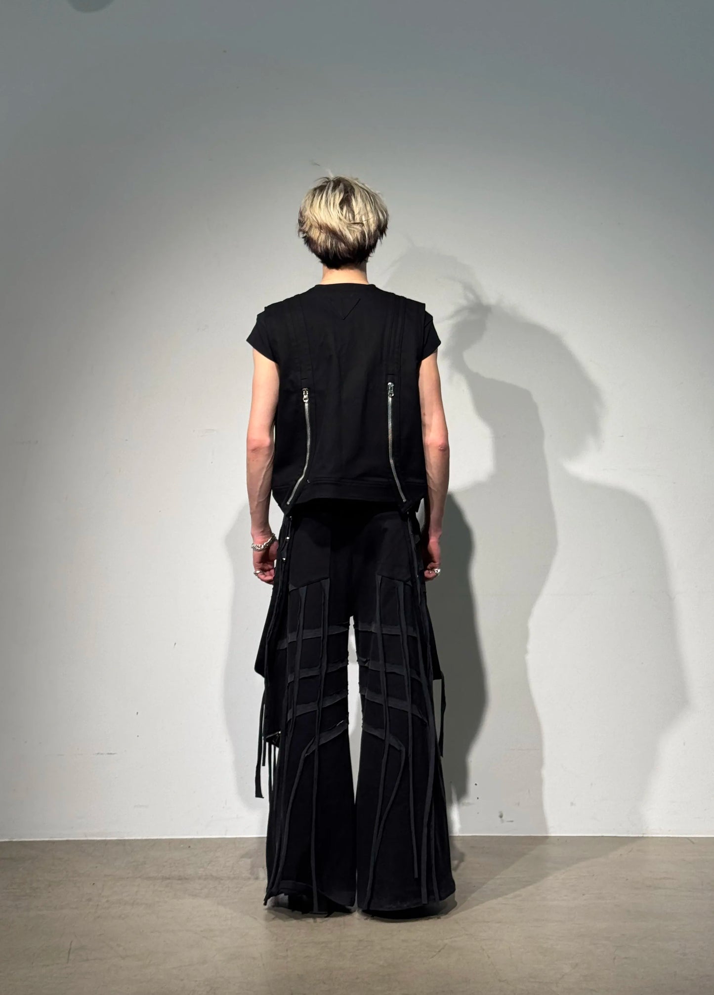 Wide Night Denim Trousers - Black