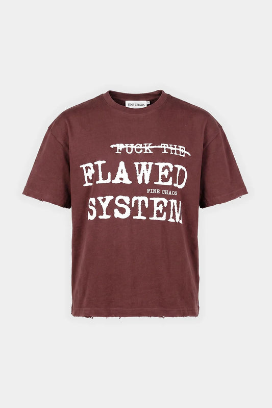 Faded Brown Flawed System T-Shirt