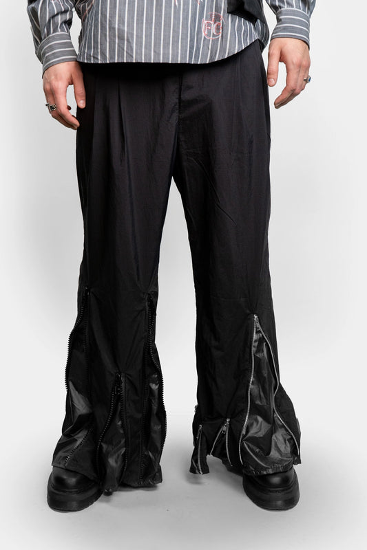 ⁠⁠Zipper Swirl Poly Trousers