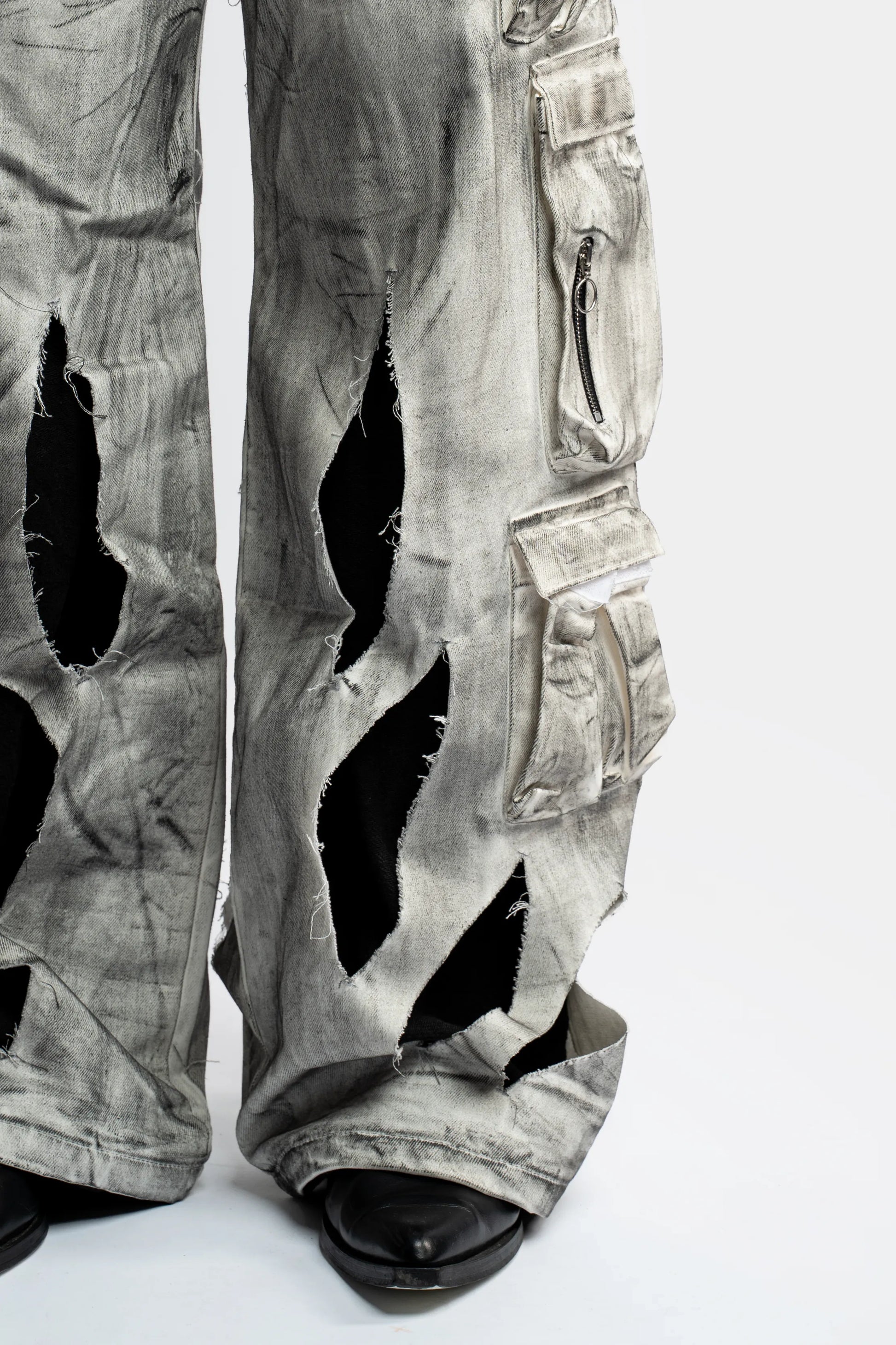 Waxed White Cargo Trousers – FINE CHAOS Waxed White Cargo Trousers – FINE CHAOS