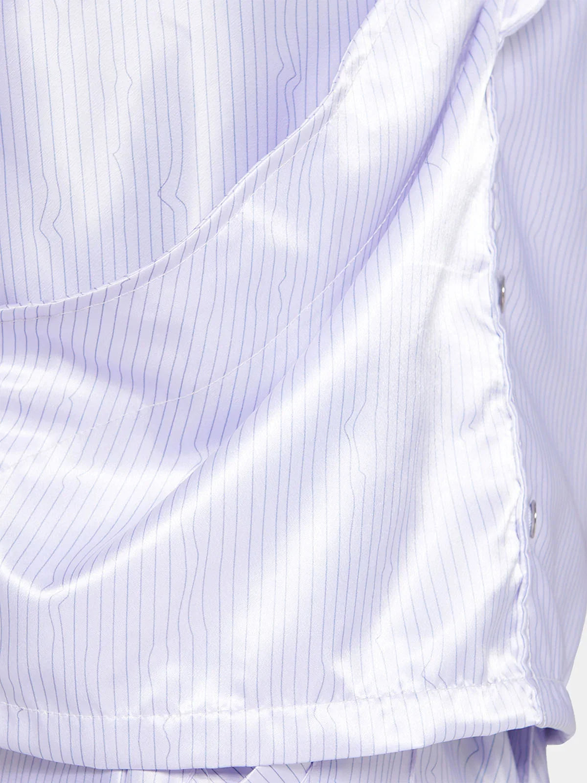 White Pinstripe Satin Shirt