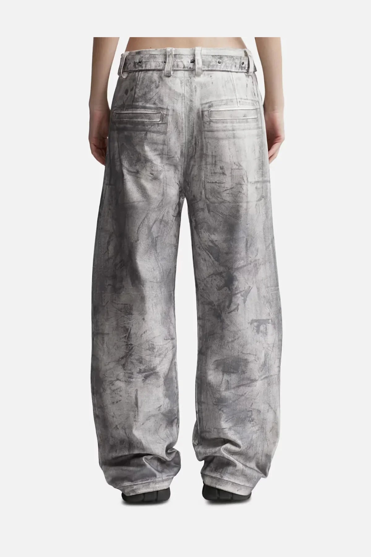 Waxed Double Belt Jeans