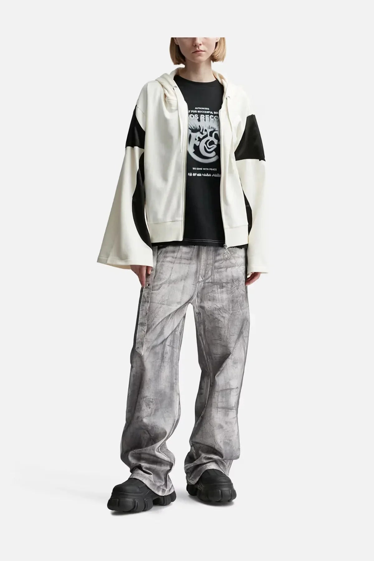 Waxed Double Belt Jeans