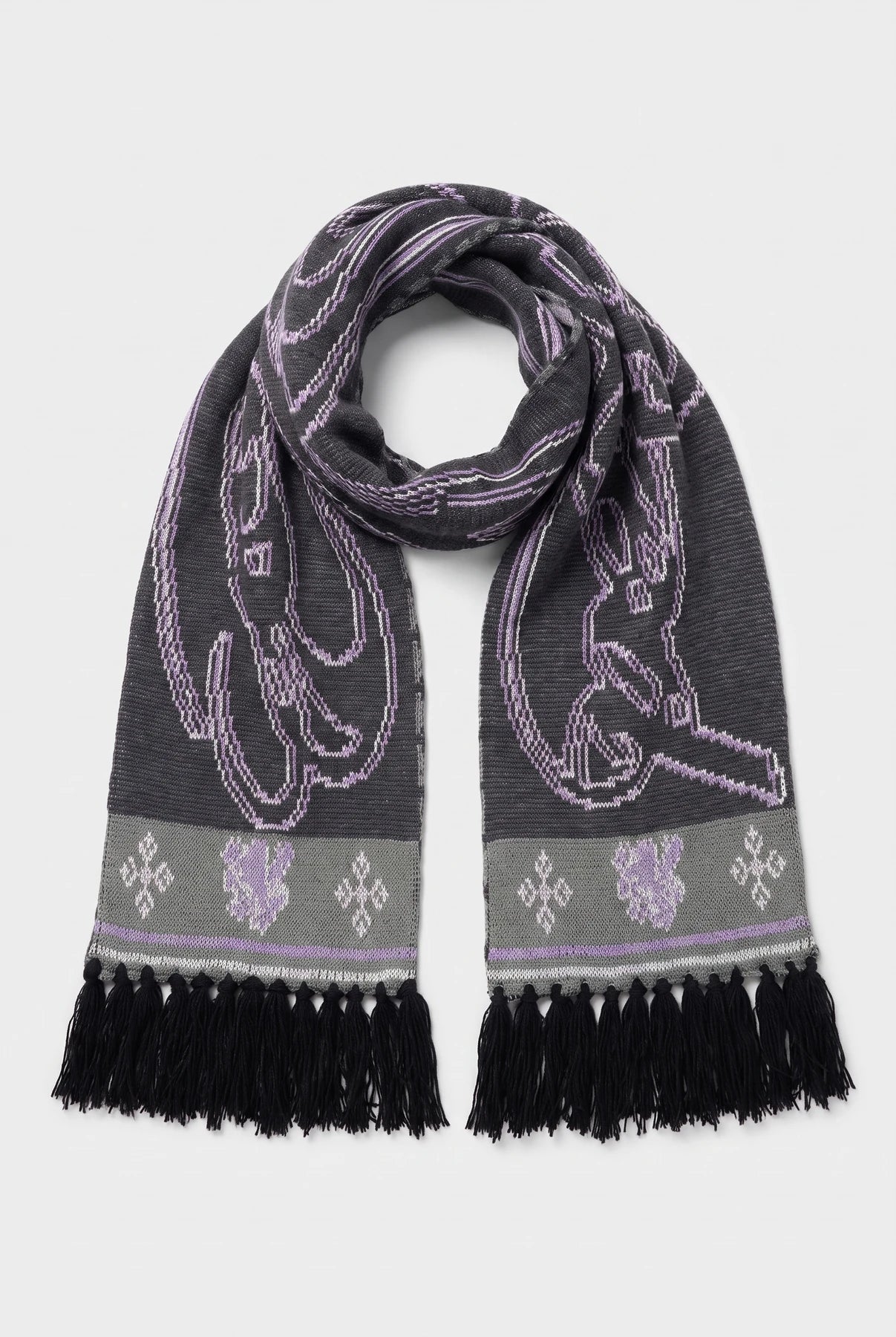 Elsked reversible knit scarf — looped, lilac face