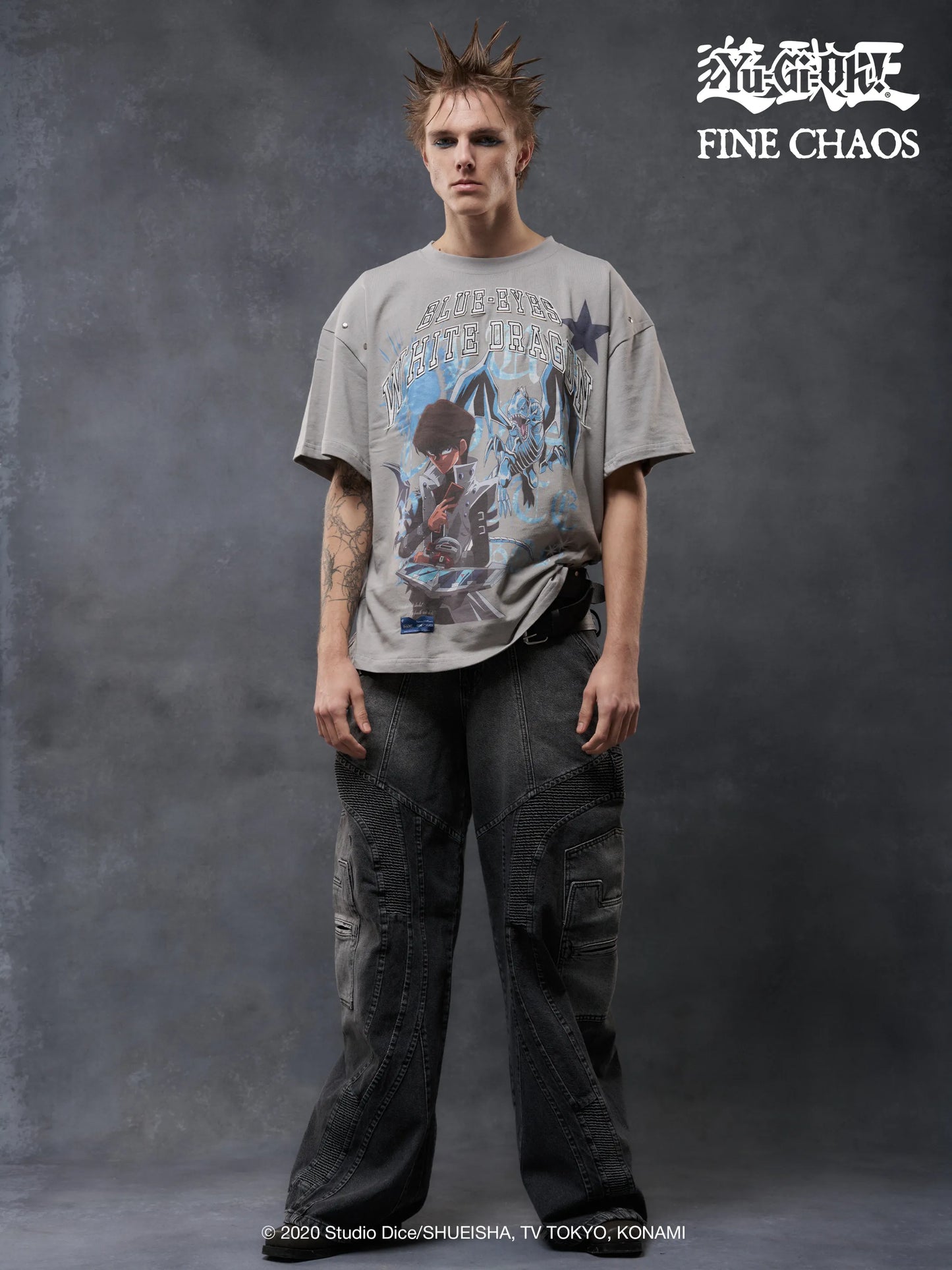 Blue Eyes White Dragon T-Shirt - Grey