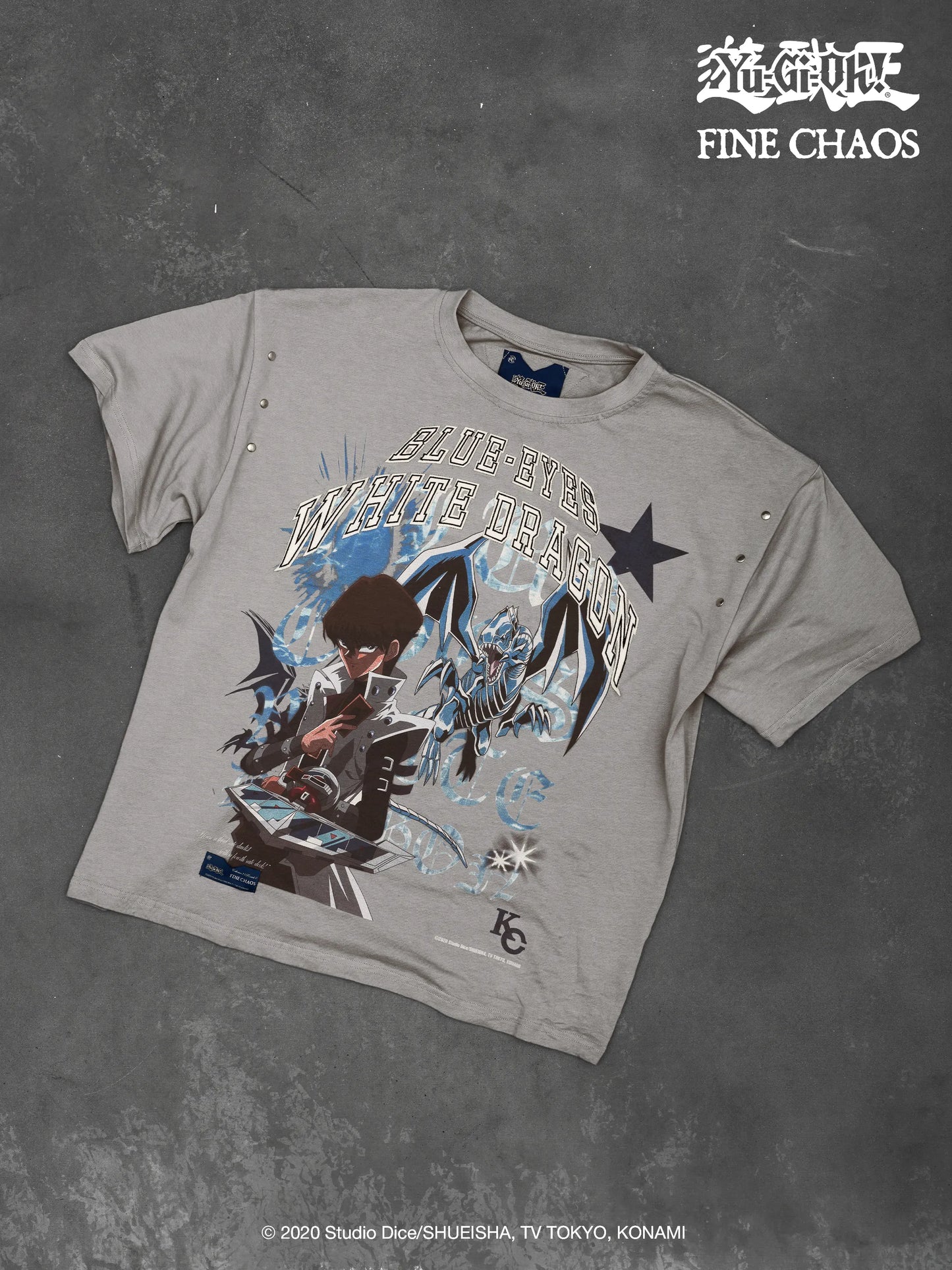 Blue Eyes White Dragon T-Shirt - Grey